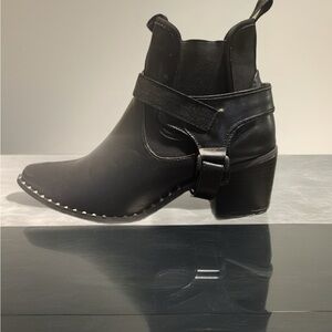 Fashion Nova Black Ankle Boots with Western Influence